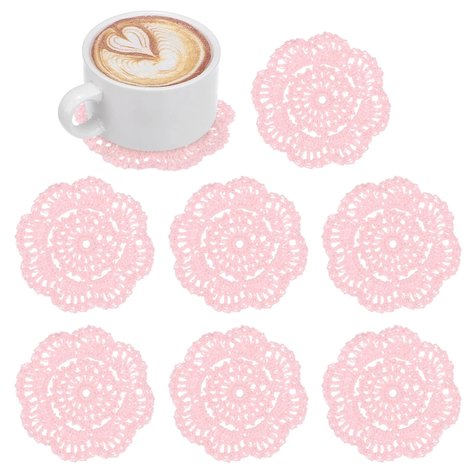M METERXITY 8-Pack Centrini All'Uncinetto 4 Pollici/10 Cm Rosa Chiaro - immagine 1