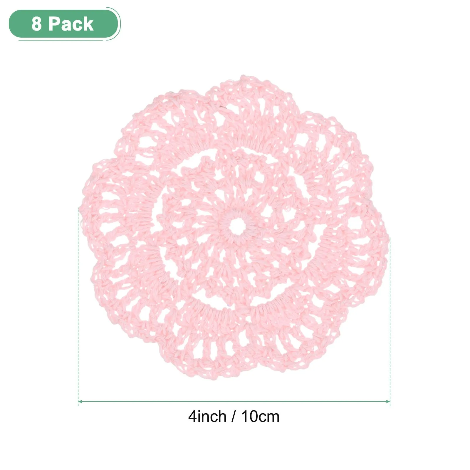 M METERXITY 8-Pack Centrini All'Uncinetto 4 Pollici/10 Cm Rosa Chiaro - immagine 3