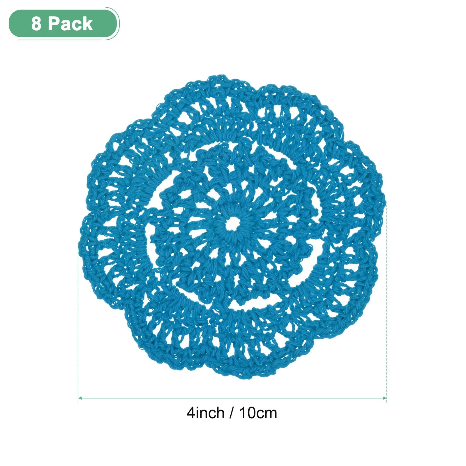 M METERXITY 8-Pack Centrini All'Uncinetto 4 Pollici/10cm Rotondi Haze Blue - immagine 3