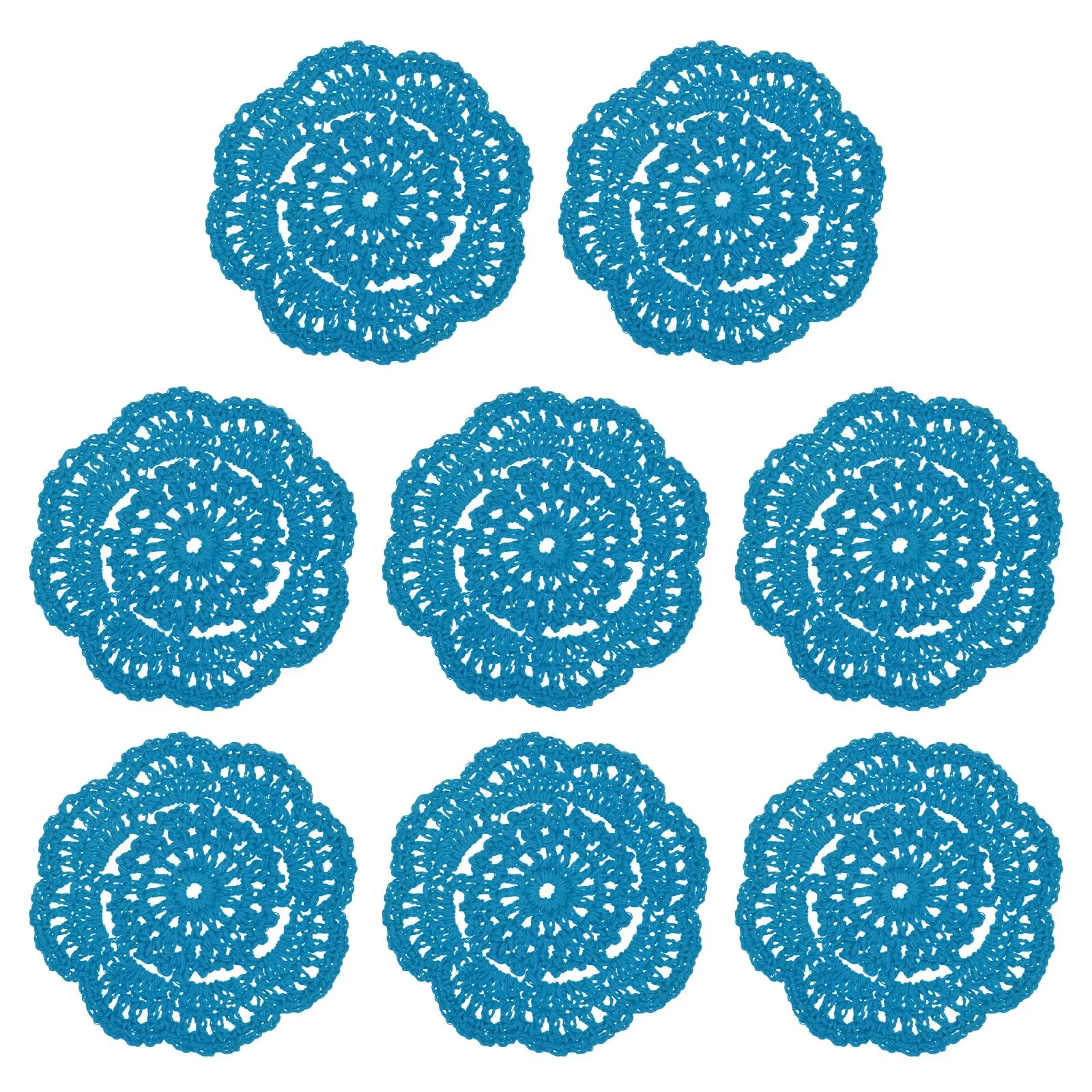 M METERXITY 8-Pack Centrini All'Uncinetto 4 Pollici/10cm Rotondi Haze Blue - immagine 7