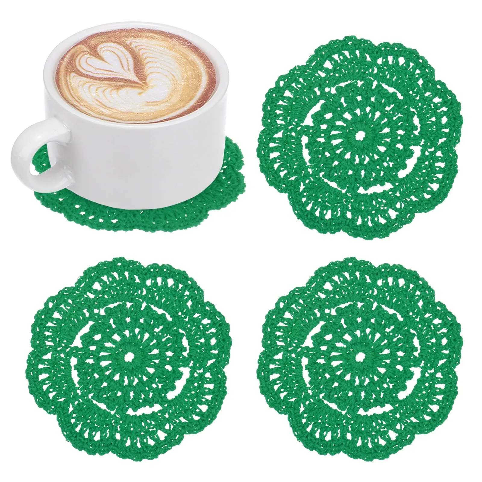 M METERXITY 4-Pack Presine All'Uncinetto Rotondi 4Pollici/10Cm Verde Natale - immagine 1