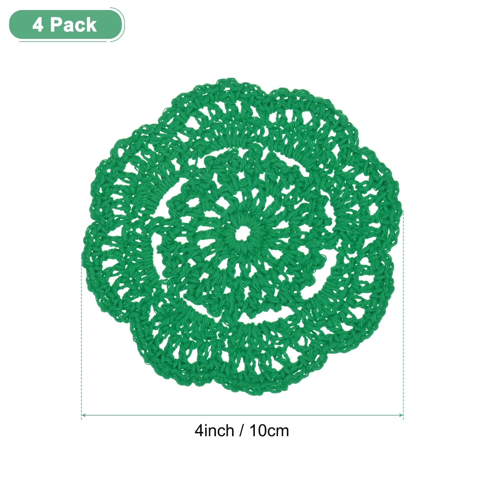 M METERXITY 4-Pack Presine All'Uncinetto Rotondi 4Pollici/10Cm Verde Natale - immagine 3