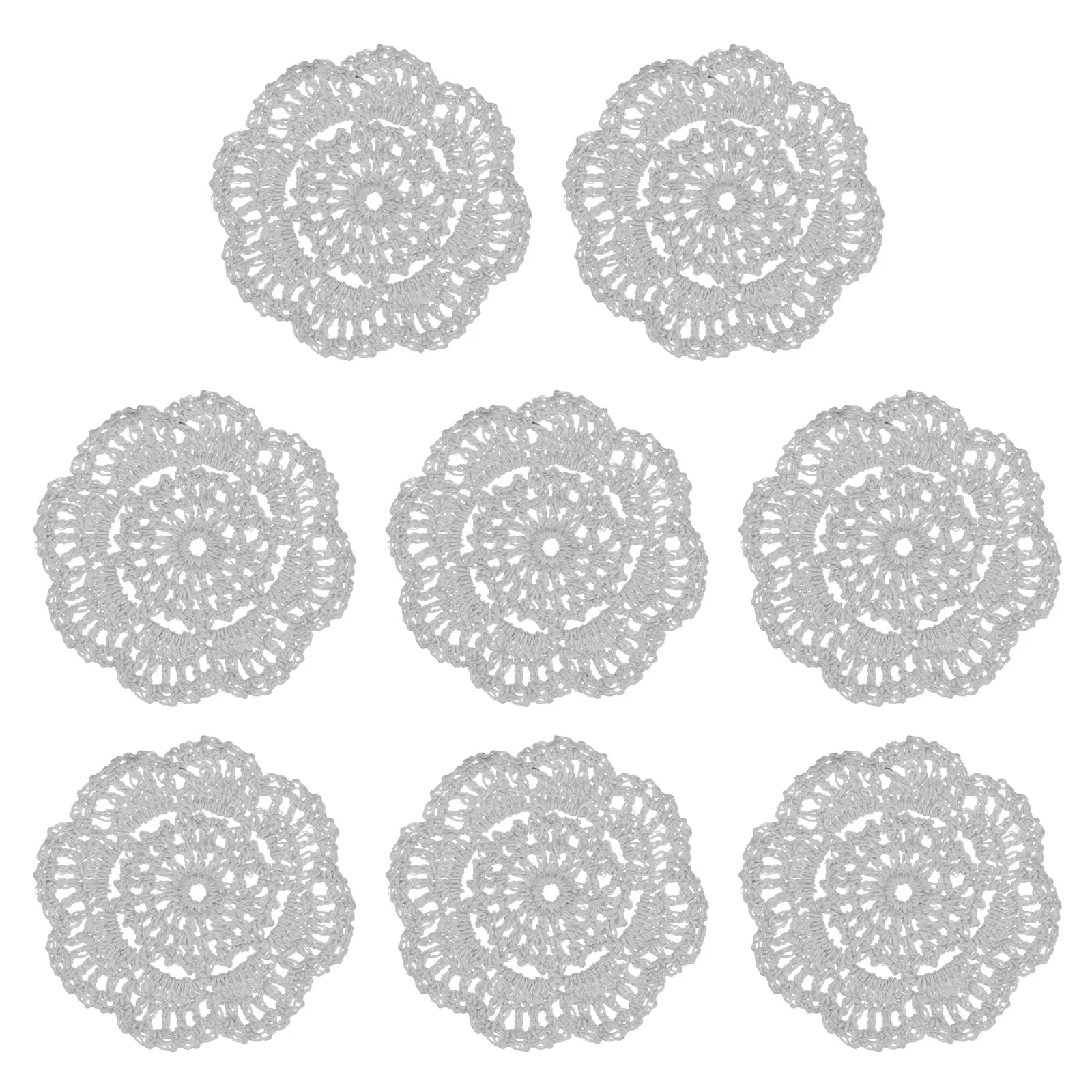 M METERXITY 8-Pack Centrini All'Uncinetto 4 Pollici/10 Cm Grigio Chiaro - immagine 7