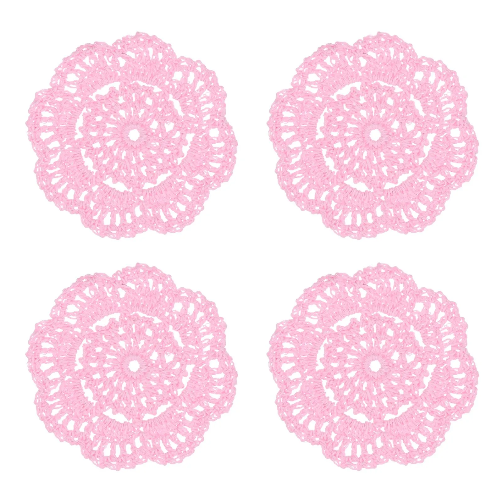 M METERXITY 4-Pack Centrini All'Uncinetto Fatti A Mano 4 Pollici/10 Cm Rosa - immagine 7