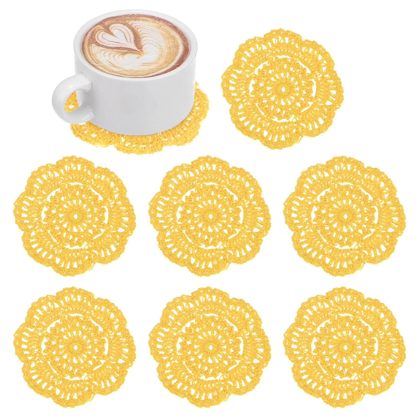 M METERXITY 8-Pack Tovagliette Fatte A Mano 4 Pollici/10 Cm Giallo - immagine 1