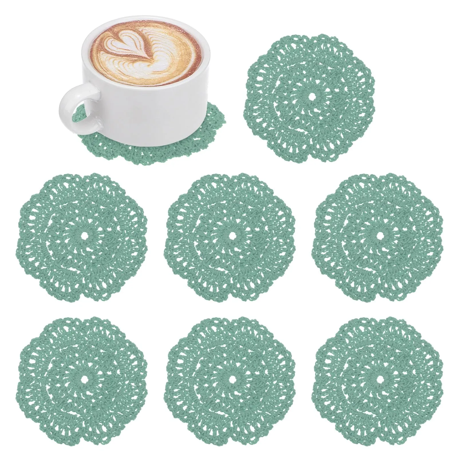 M METERXITY 8-Pack Centrini All'Uncinetto Da 4 Pollici/10cm Azzurro - immagine 1