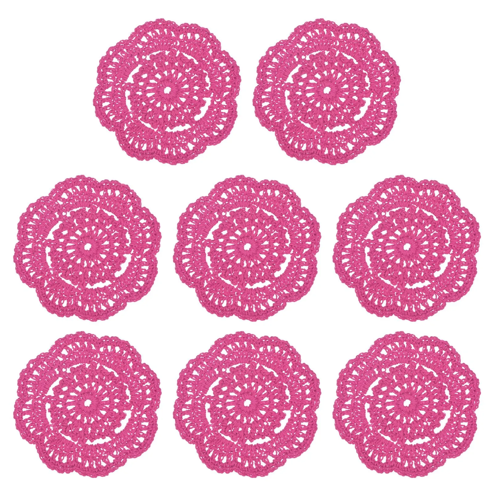 M METERXITY 8-Pack Centrini All'Uncinetto 4 Pollici/10 Cm Rosso Rosa - immagine 7