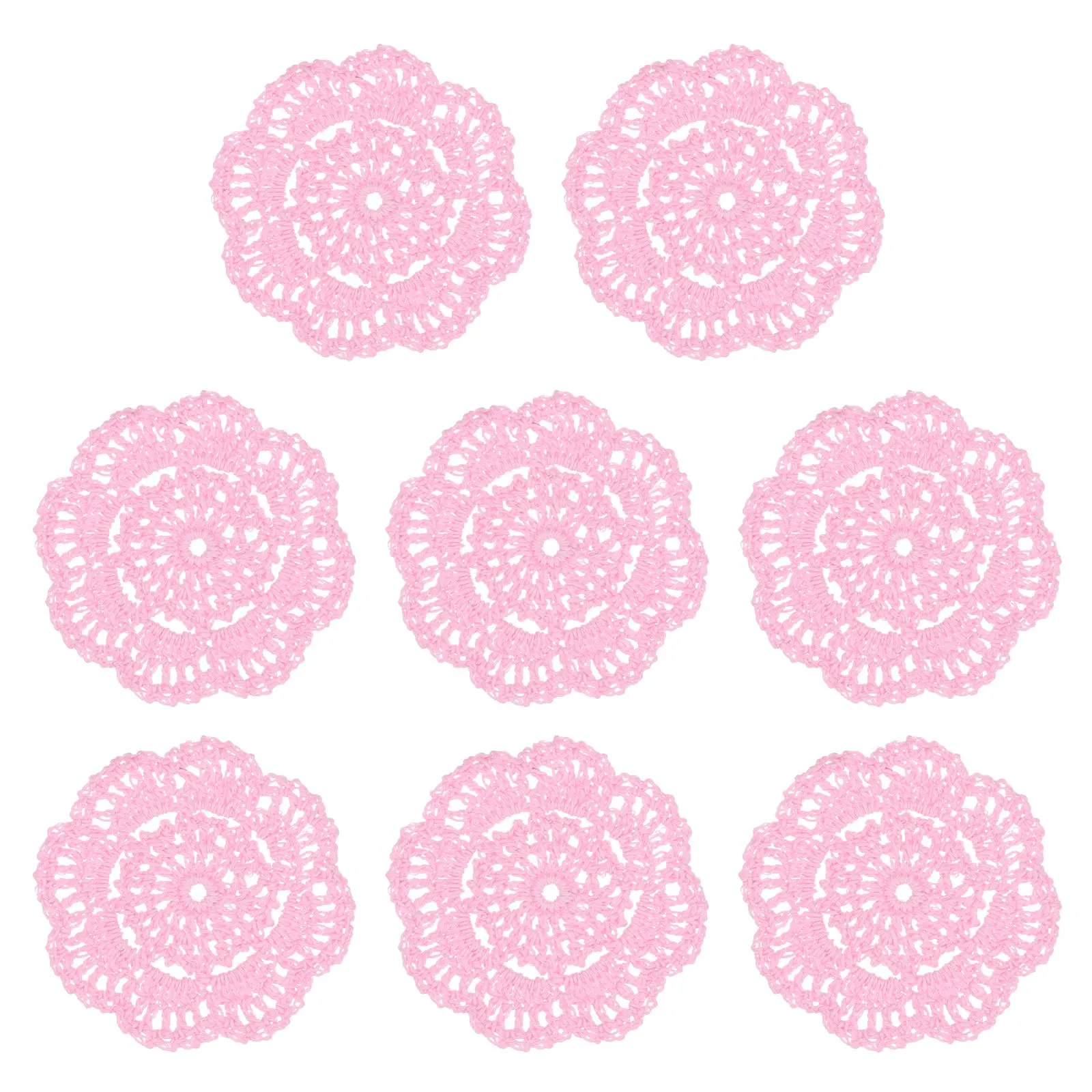 M METERXITY 8-Pack Centrini All'Uncinetto Fatti A Mano 4 Pollici/10 cm Rosa - immagine 7