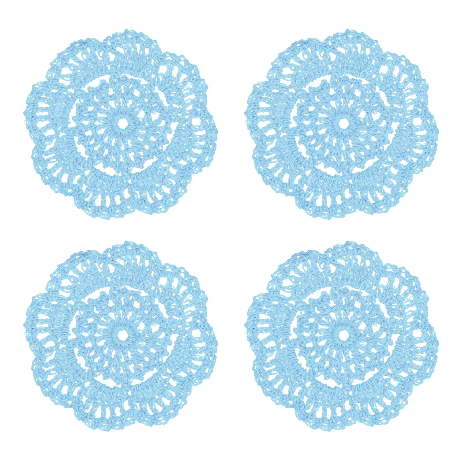 M METERXITY 4-Pack Centrini All'Uncinetto 4 Pollici/10cm Azzurro Chiaro - immagine 7