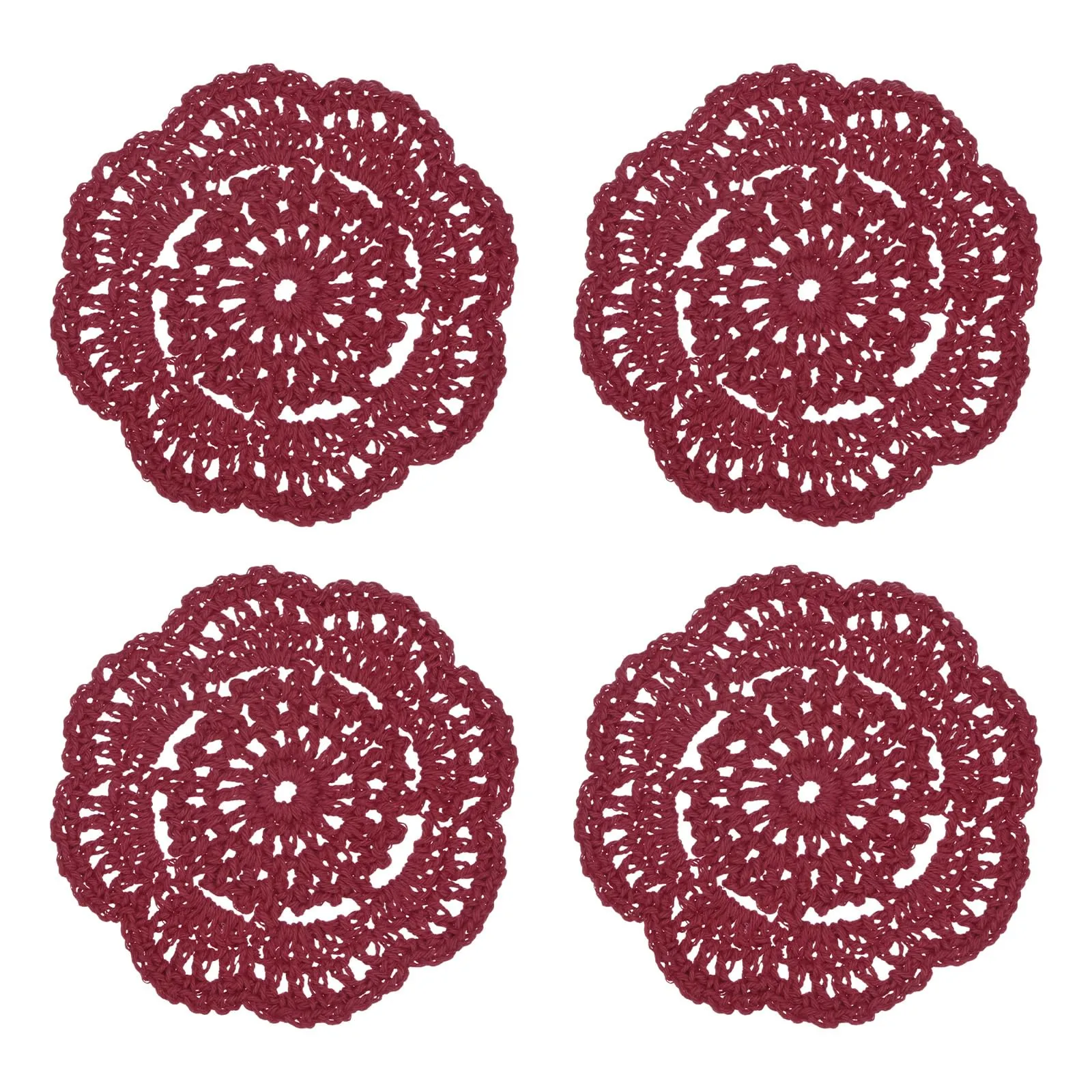 M METERXITY 4-Pack Centrini All'Uncinetto 4Pollici/10Cm Marrone Rosso - immagine 7
