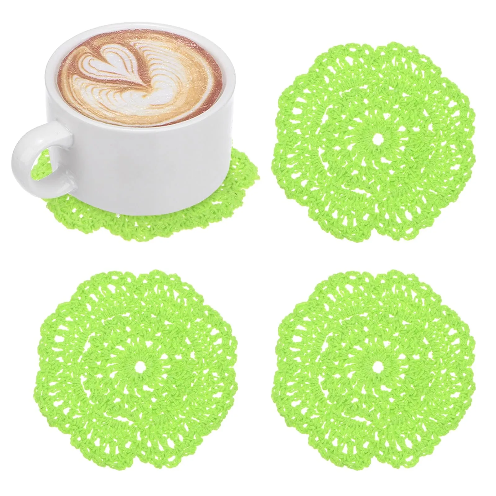 M METERXITY 4-Pack Presine All'Uncinetto 4 Pollici/10 Cm Verde Fluorescente - immagine 1