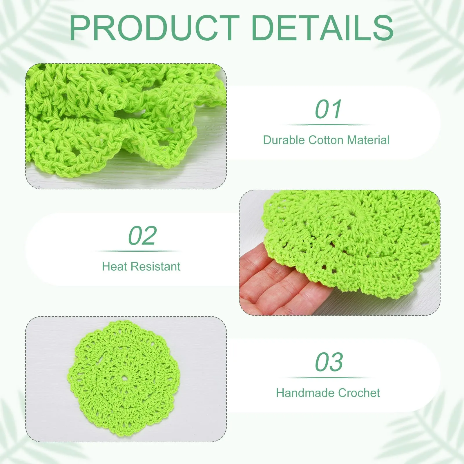 M METERXITY 4-Pack Presine All'Uncinetto 4 Pollici/10 Cm Verde Fluorescente - immagine 2
