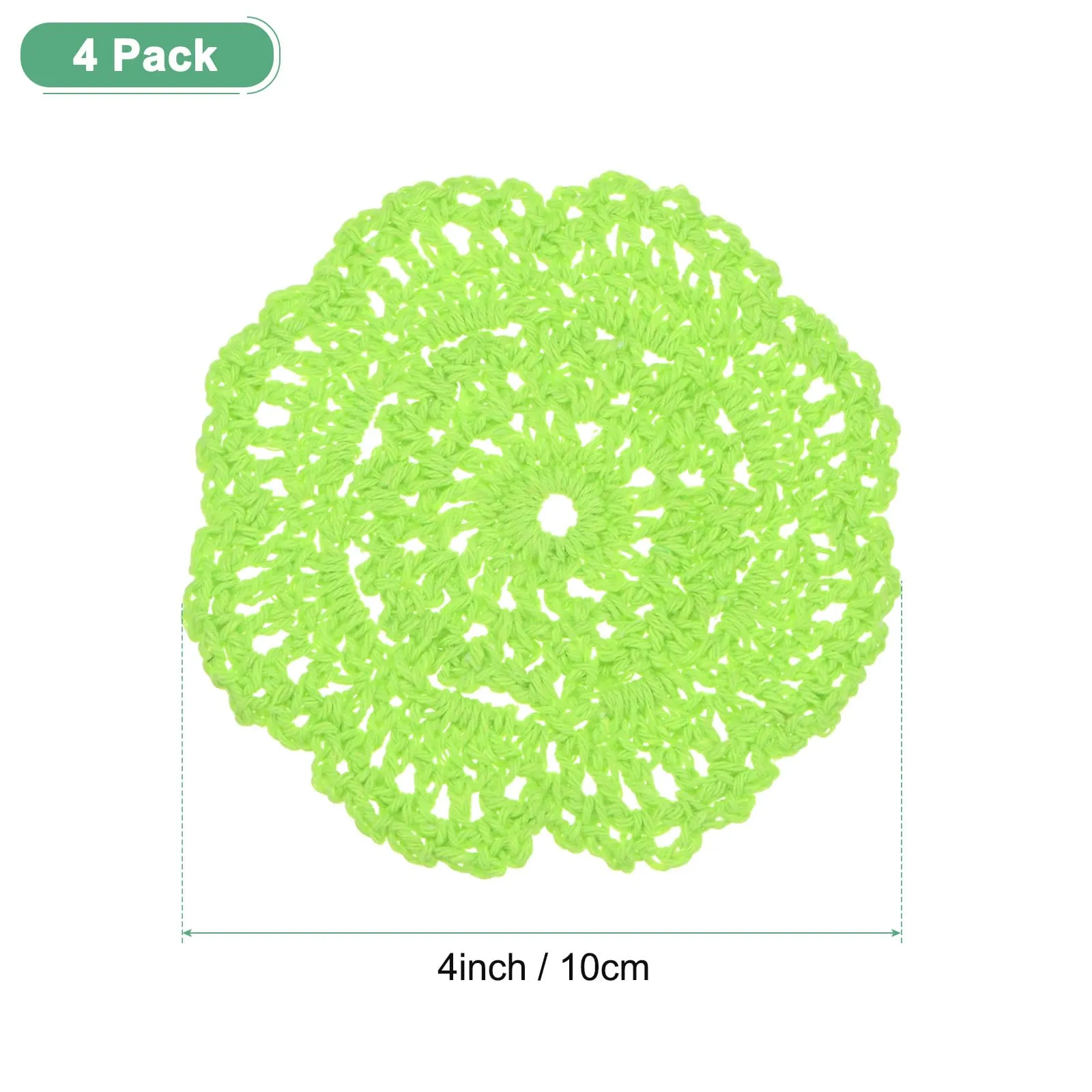 M METERXITY 4-Pack Presine All'Uncinetto 4 Pollici/10 Cm Verde Fluorescente - immagine 3