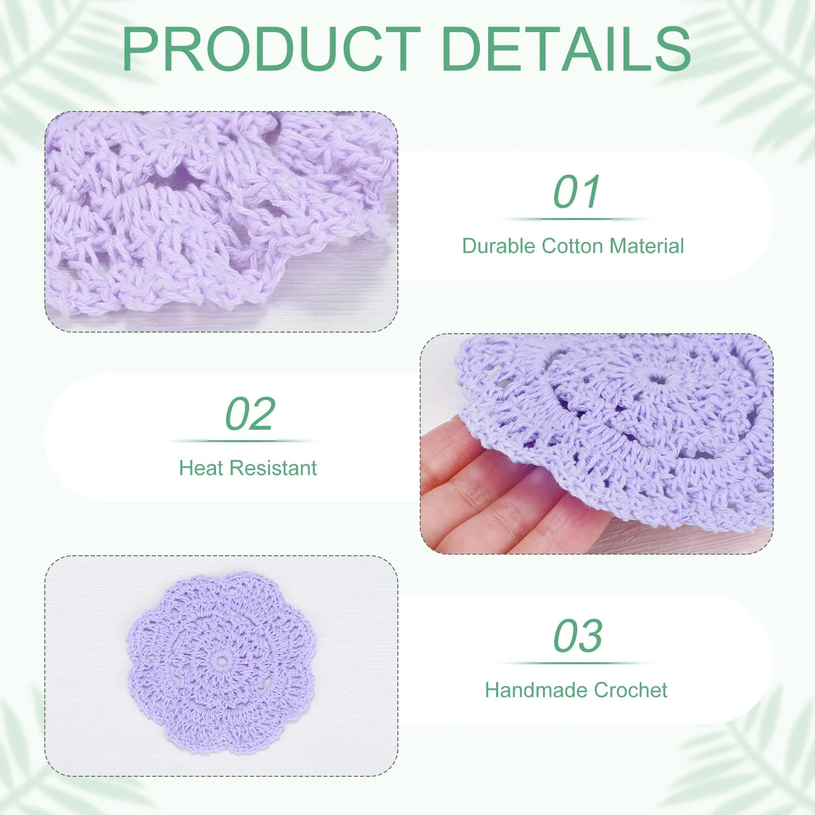 M METERXITY 4-Pack Centrini Da 4Pollici/10Cm Viola Pallido Chiaro - immagine 2