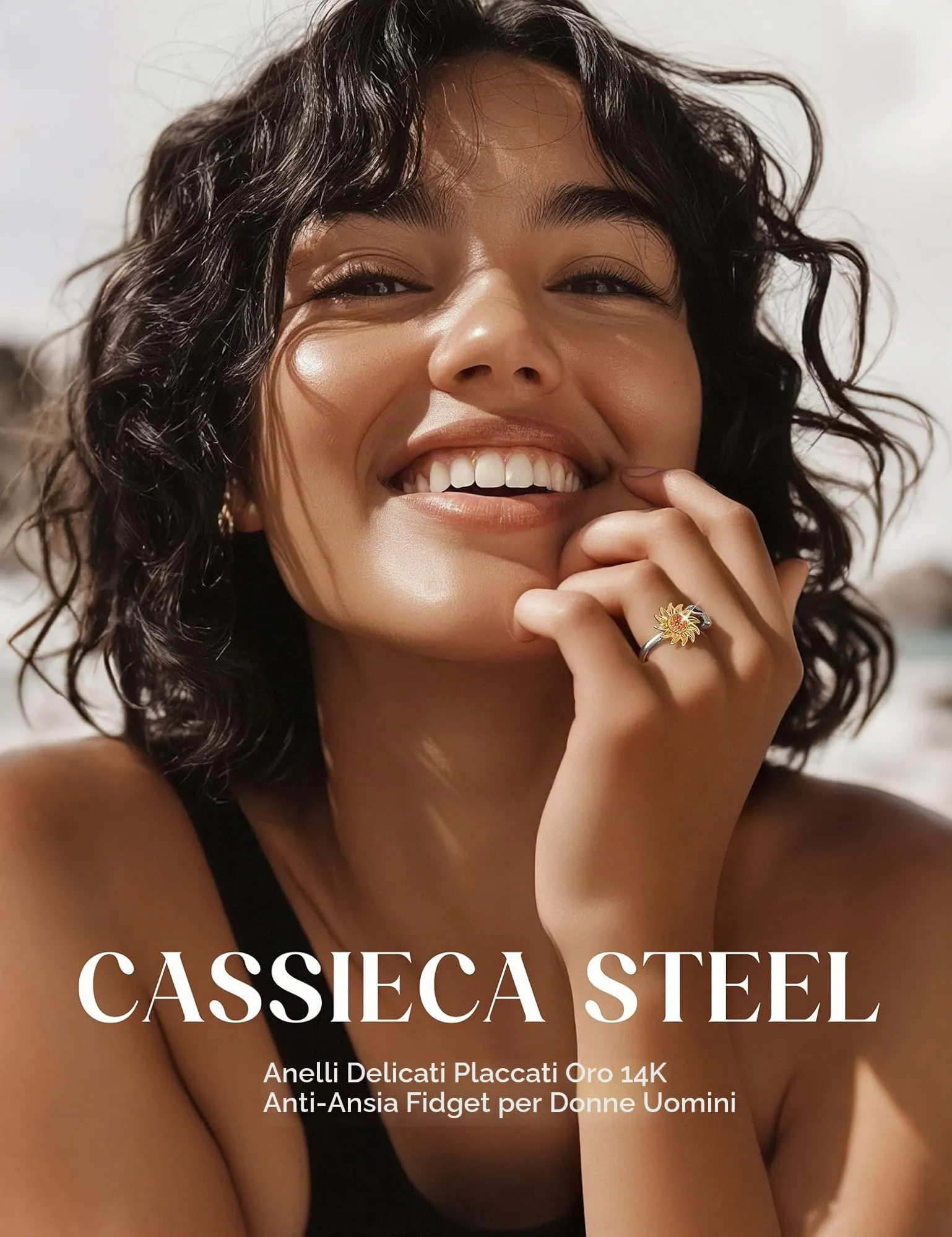 CASSIECA 9 Pezzi Anello Ansia per Donna Antistress Agitarsi Anelli - immagine 4