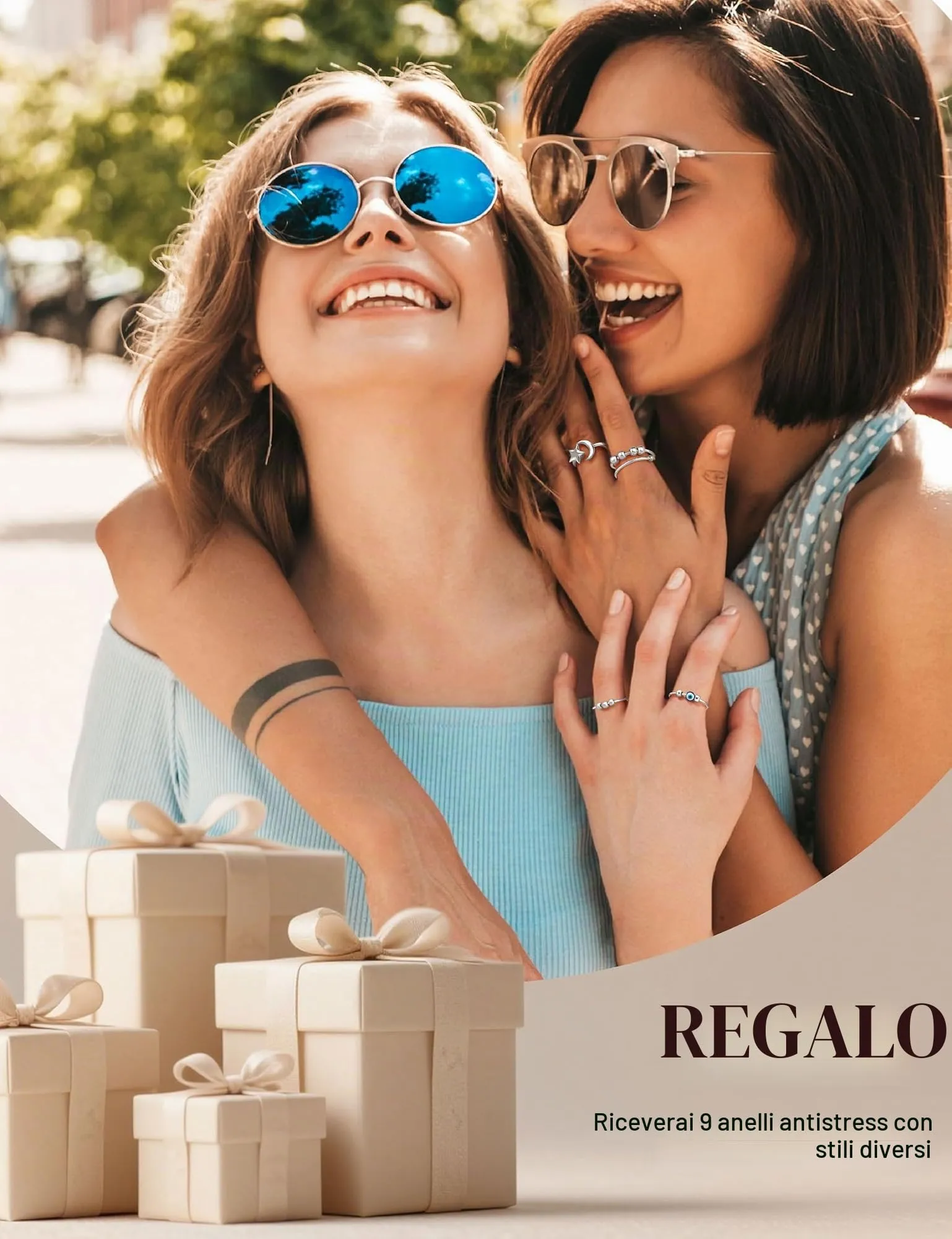 CASSIECA 9 Pezzi Anello Ansia per Donna Antistress Agitarsi Anelli - immagine 6
