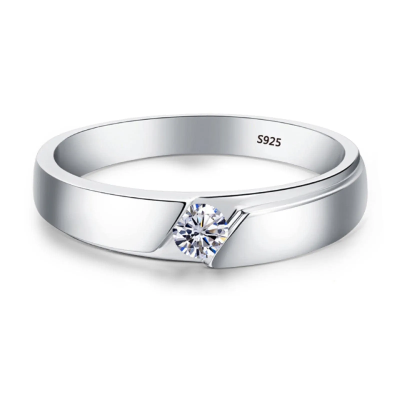 CXWK con Certificato Originale in Oro Bianco 18 carati Anello di Lusso Lab Diamond FEDI Nuziali da Sposa - immagine 1