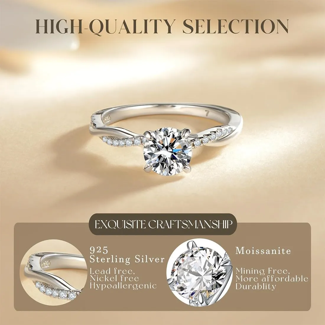 JEYORZY 1 Pcs Anello Argento Donna, Elegante Anello Regolabile Zirconia Cubica Amicizia Fidanzamento, Anello di Promessa Fedi Nuziali, Anelli Matrimonio, Anniversario Promessa Fedine Regali per Donna - immagine 3