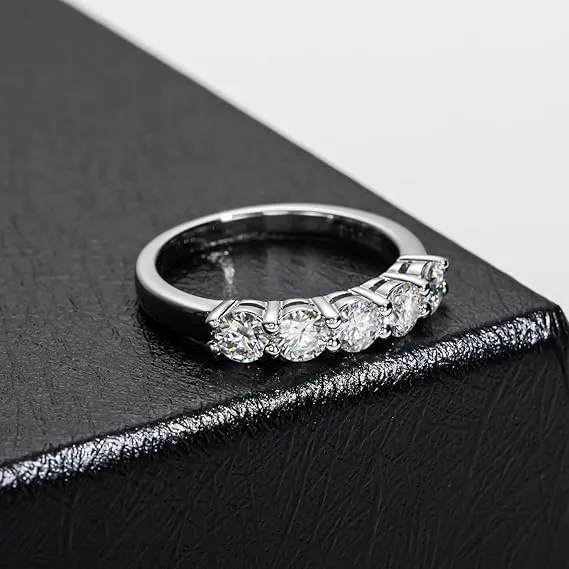 Anello da Donna-Anello con Diamante Moissanite-con Certificato GRA,925 Argento Sterling, Placcato in oro Bianco 18 Carati, Purezza D+ VVS1, Finitura al Plasma. Adatto per:Viaggi,Matrimoni,Compleanni - immagine 7