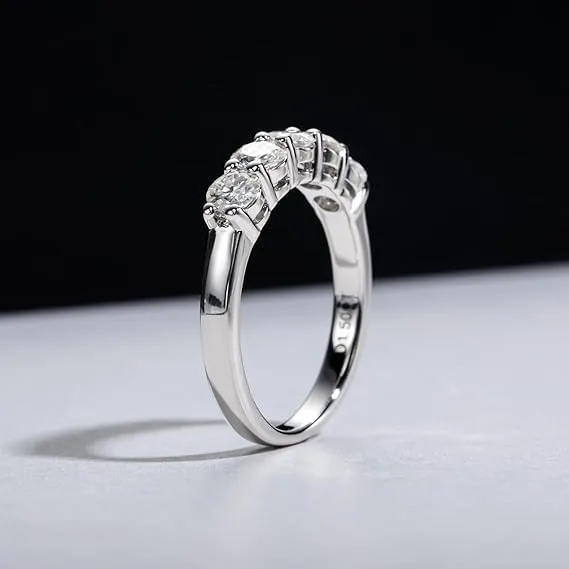 Anello da Donna-Anello con Diamante Moissanite-con Certificato GRA,925 Argento Sterling, Placcato in oro Bianco 18 Carati, Purezza D+ VVS1, Finitura al Plasma. Adatto per:Viaggi,Matrimoni,Compleanni - immagine 8
