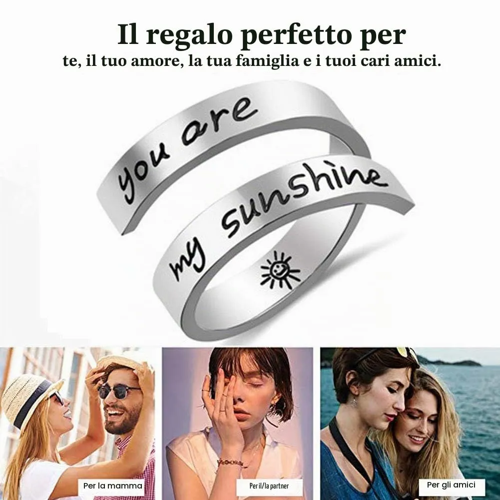 Incisione di Anelli in Acciaio Inossidabile,Kucheed Anelli di Ispirazione Gioielli Parole Personalizzate Regolabili,Anelli Lucidati,Regali di Laurea di Compleanno di Incoraggiamento per Uomini Donne - immagine 2