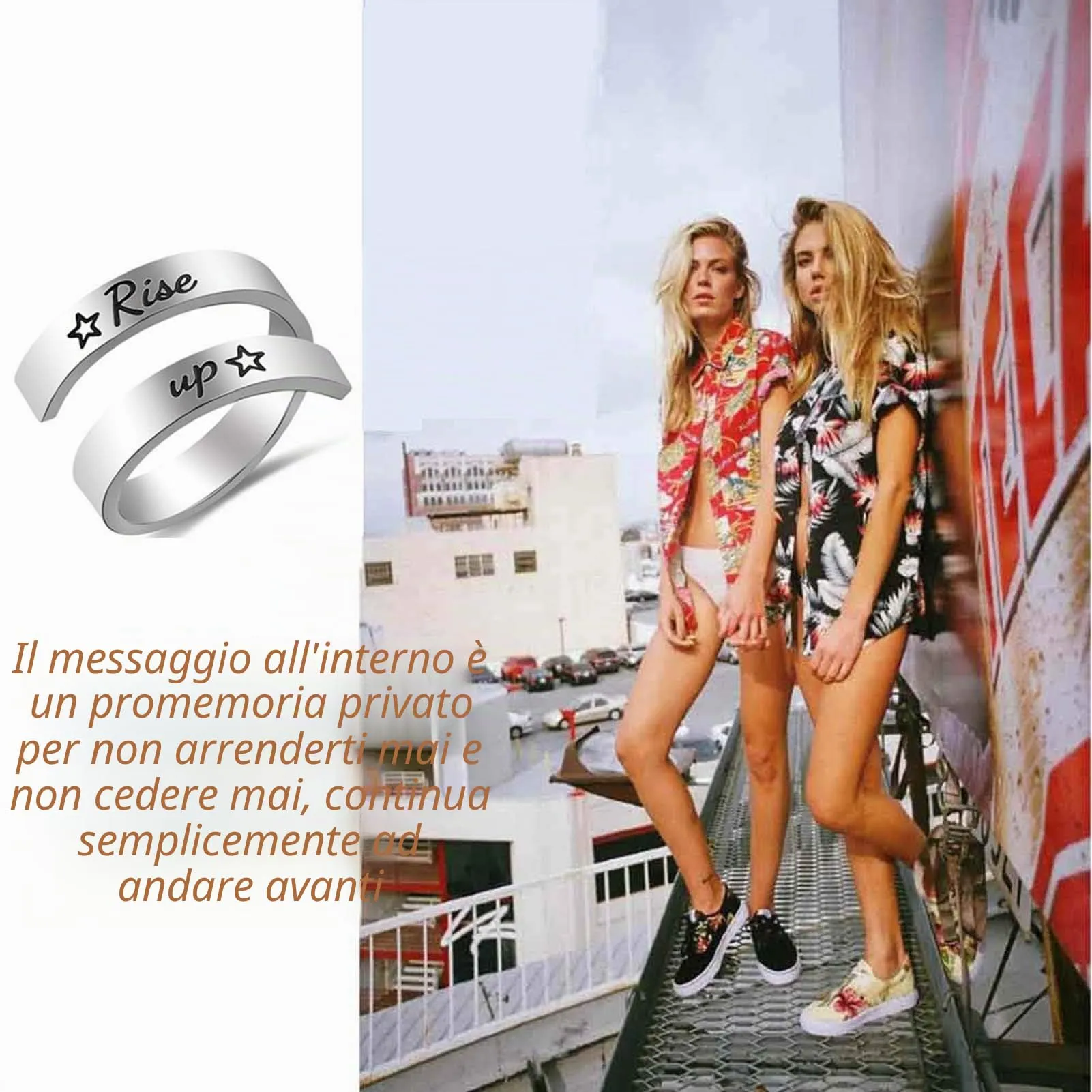 Kucheed Anelli Regolabili, Gioielli Ispirati All'anello Sono Abbastanza Inciso,Anello di Torsione a Spirale in Acciaio Inossidabile,Regali di Laurea di Compleanno per Ragazze Ragazzi Donne Uomini - immagine 2