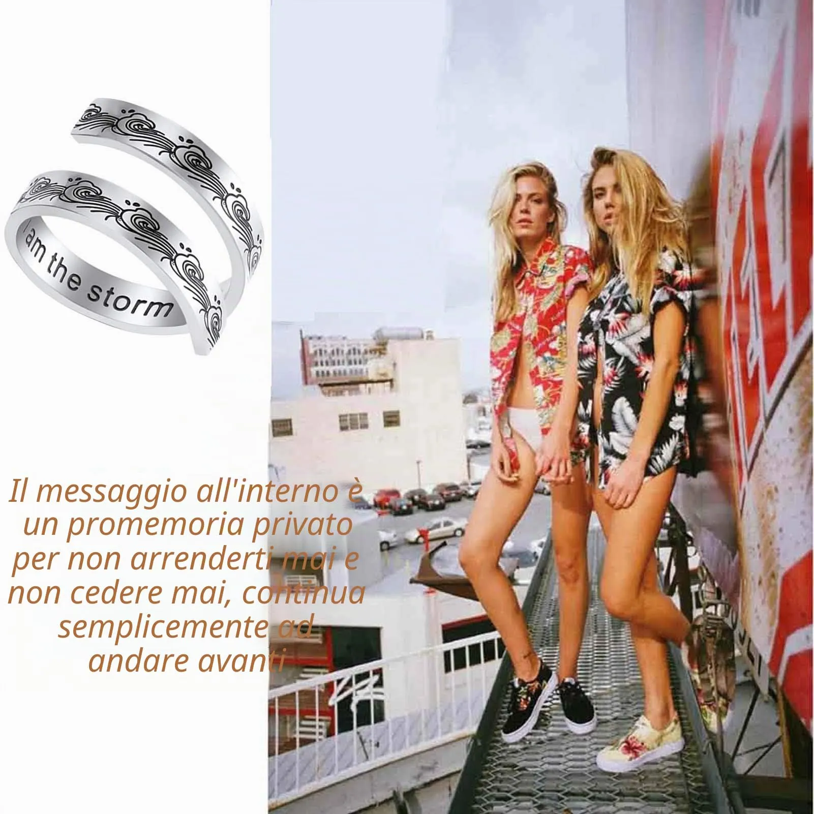 Kucheed Anelli Regolabili, Gioielli Ispirati All'anello Sono Abbastanza Inciso,Anello di Torsione a Spirale in Acciaio Inossidabile,Regali di Laurea di Compleanno per Ragazze Ragazzi Donne Uomini - immagine 2