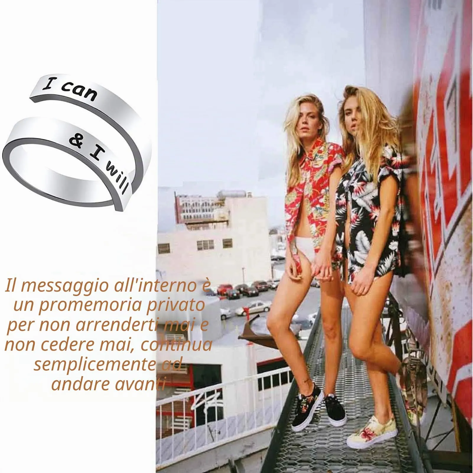 Kucheed Anelli Regolabili, Gioielli Ispirati All'anello Sono Abbastanza Inciso,Anello di Torsione a Spirale in Acciaio Inossidabile,Regali di Laurea di Compleanno per Ragazze Ragazzi Donne Uomini - immagine 3