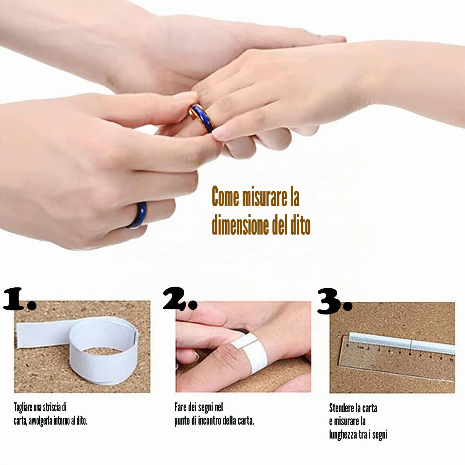 Bymivofun 2 pezzi Anelli Dell'umore, Anello Dell'emozione Della Temperatura, per Fidanzato Fidanzata Festa Compleanno San Valentino Anniversario (Nero, Argento, 61 (19.8)) - immagine 5