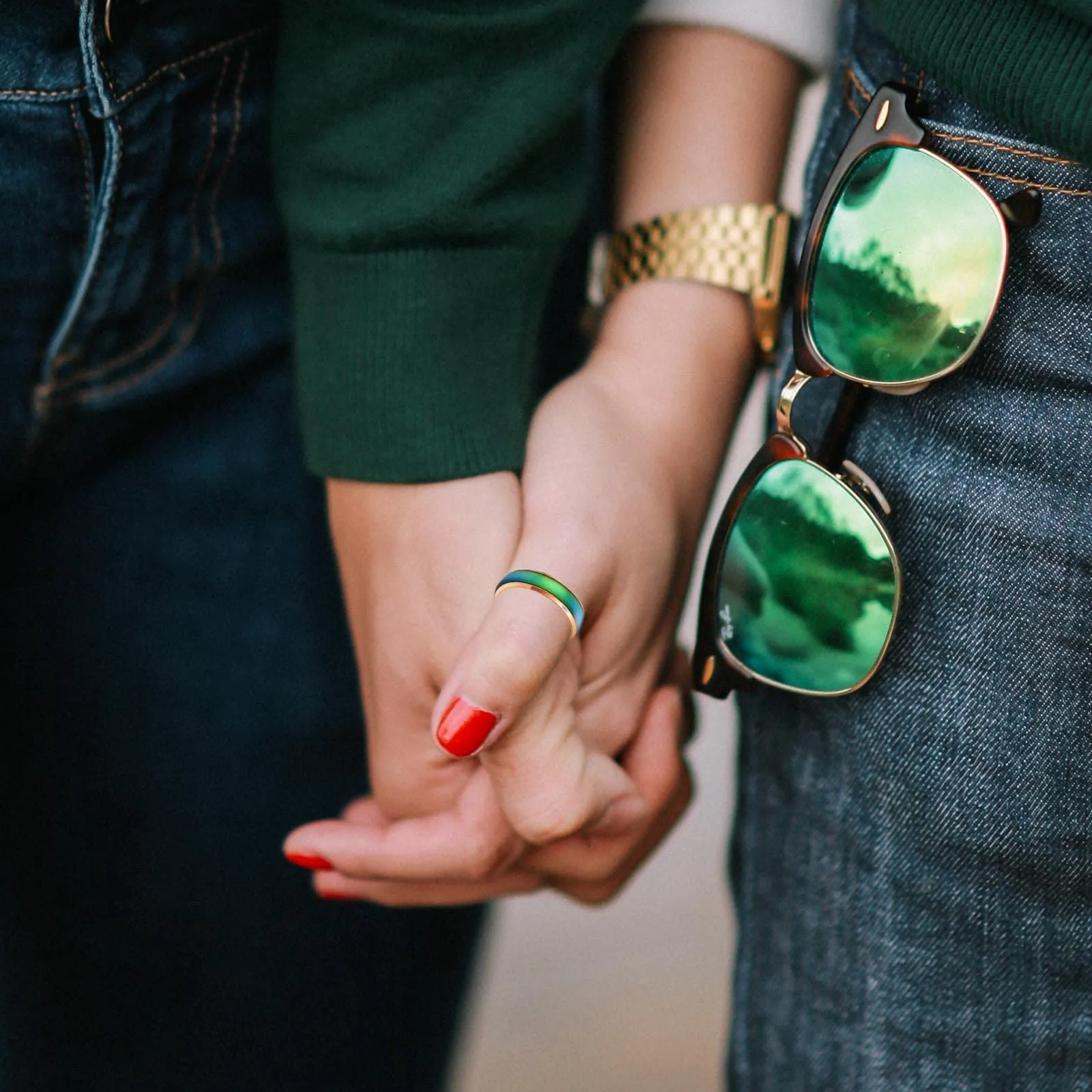 Bymivofun 2 pezzi Anelli Dell'umore, Anello Dell'emozione Della Temperatura, per Fidanzato Fidanzata Festa Compleanno San Valentino Anniversario (Oro Rosa, Arcobaleno, 52.5 (16.8)) - immagine 7