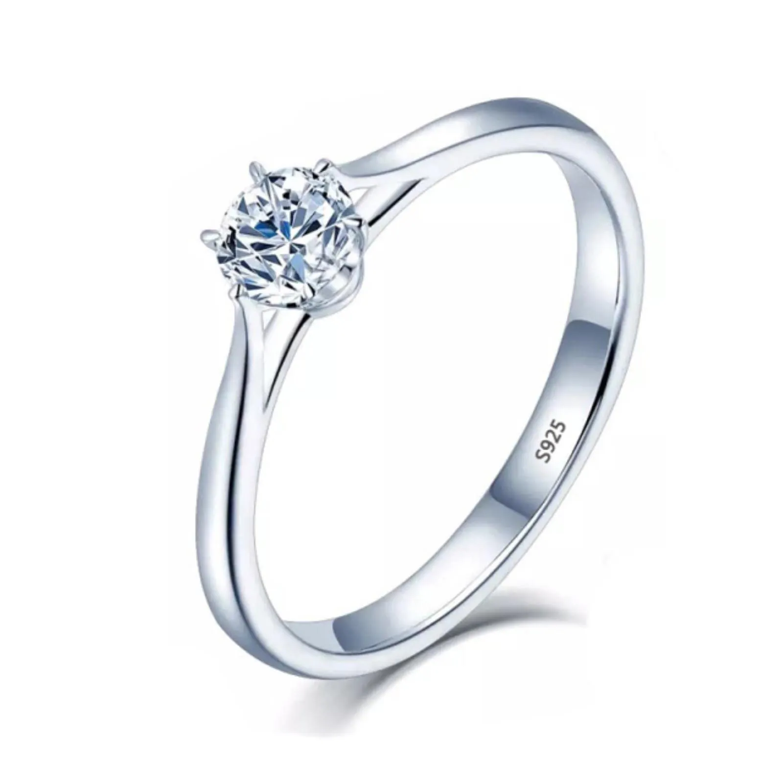 CXWK con Certificato Originale in Oro Bianco 18 carati Anello di Lusso Lab Diamond FEDI Nuziali da Sposa - immagine 1