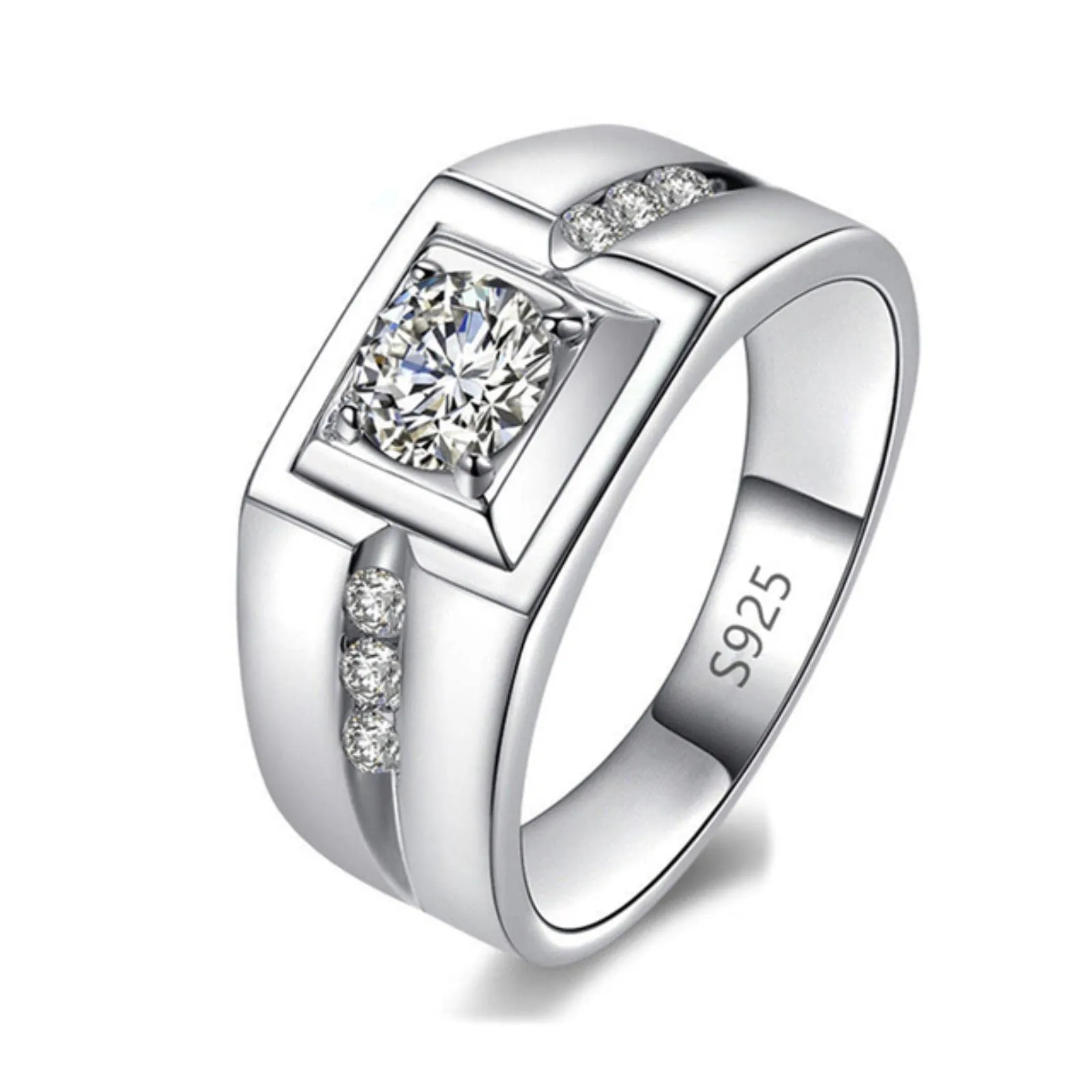 CXWK con Certificato Originale in Oro Bianco 18 carati Anello di Lusso Lab Diamond FEDI Nuziali da Sposa - immagine 1