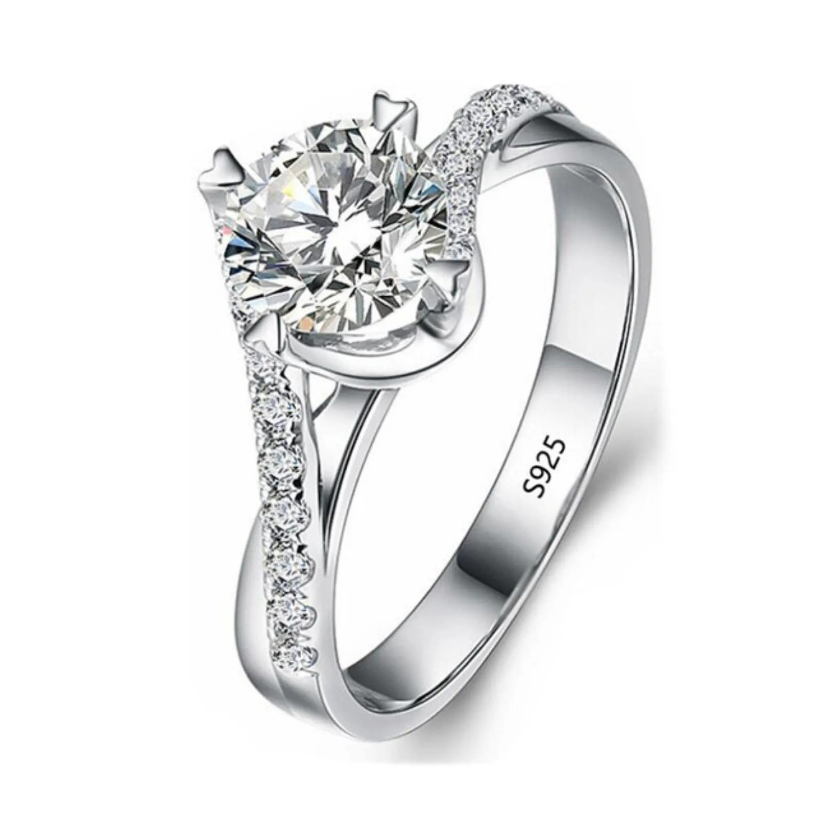 CXWK con Certificato Originale in Oro Bianco 18 carati Anello di Lusso Lab Diamond FEDI Nuziali da Sposa - immagine 1