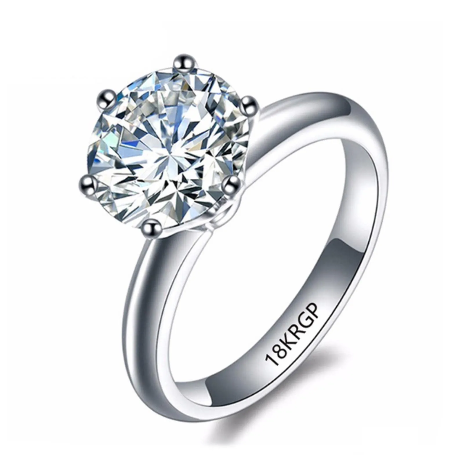 CXWK con Certificato Originale in Oro Bianco 18 carati Anello di Lusso Lab Diamond FEDI Nuziali da Sposa - immagine 1