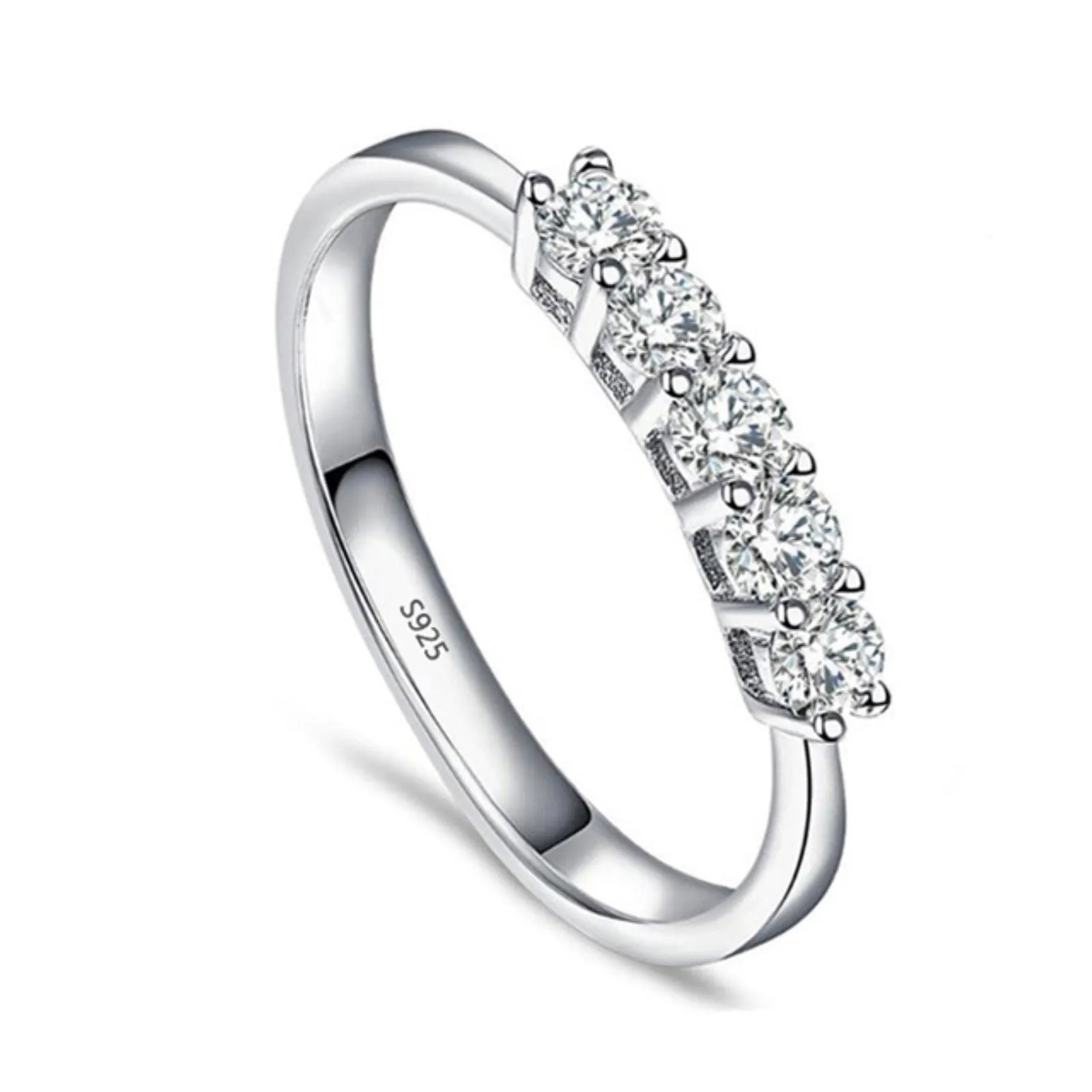 CXWK con Certificato Originale in Oro Bianco 18 carati Anello di Lusso Lab Diamond FEDI Nuziali da Sposa - immagine 1