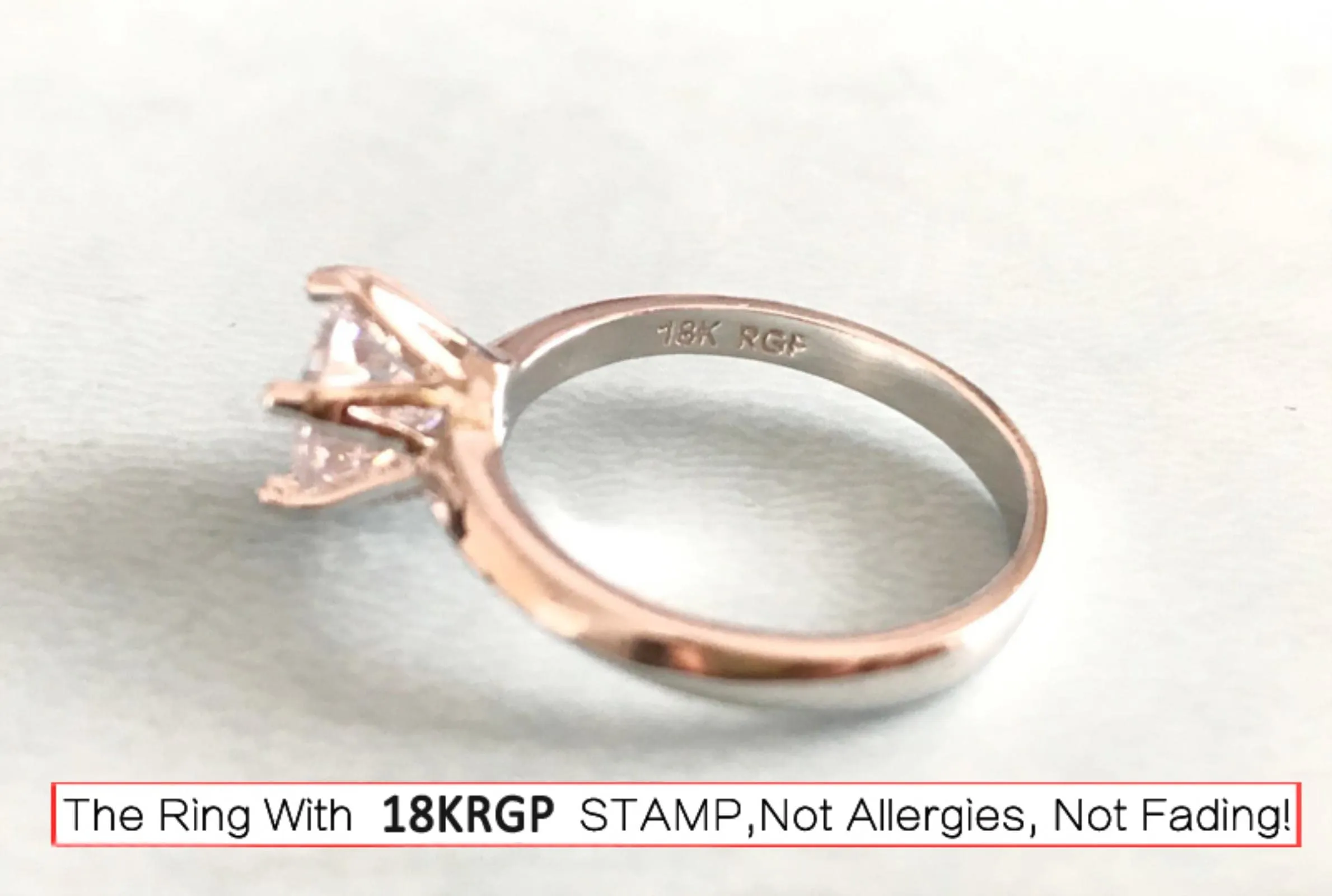 CXWK con Certificato Originale in Oro Bianco 18 carati Anello di Lusso Lab Diamond FEDI Nuziali da Sposa - immagine 2