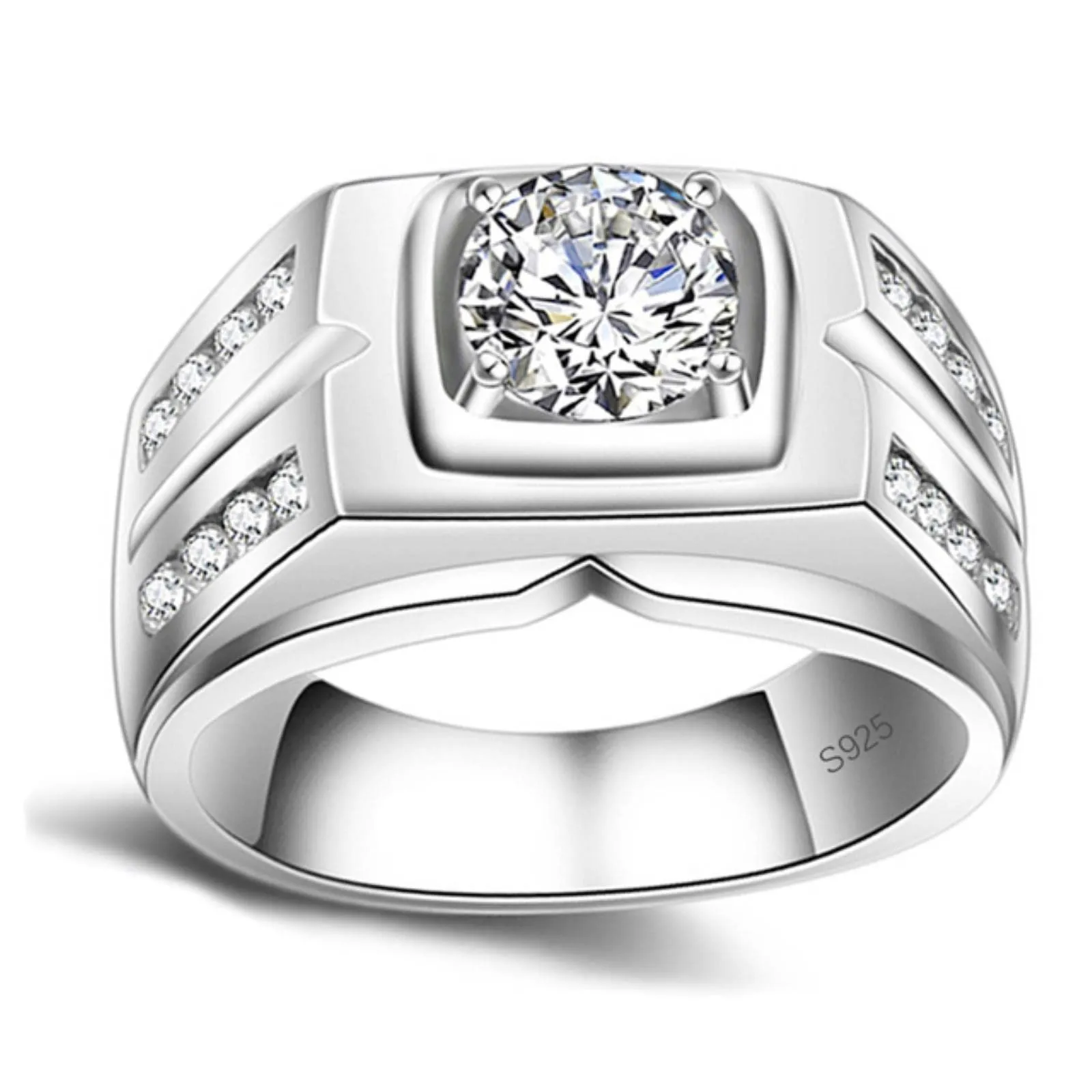 CXWK con Certificato Originale in Oro Bianco 18 carati Anello di Lusso Lab Diamond FEDI Nuziali da Sposa - immagine 1