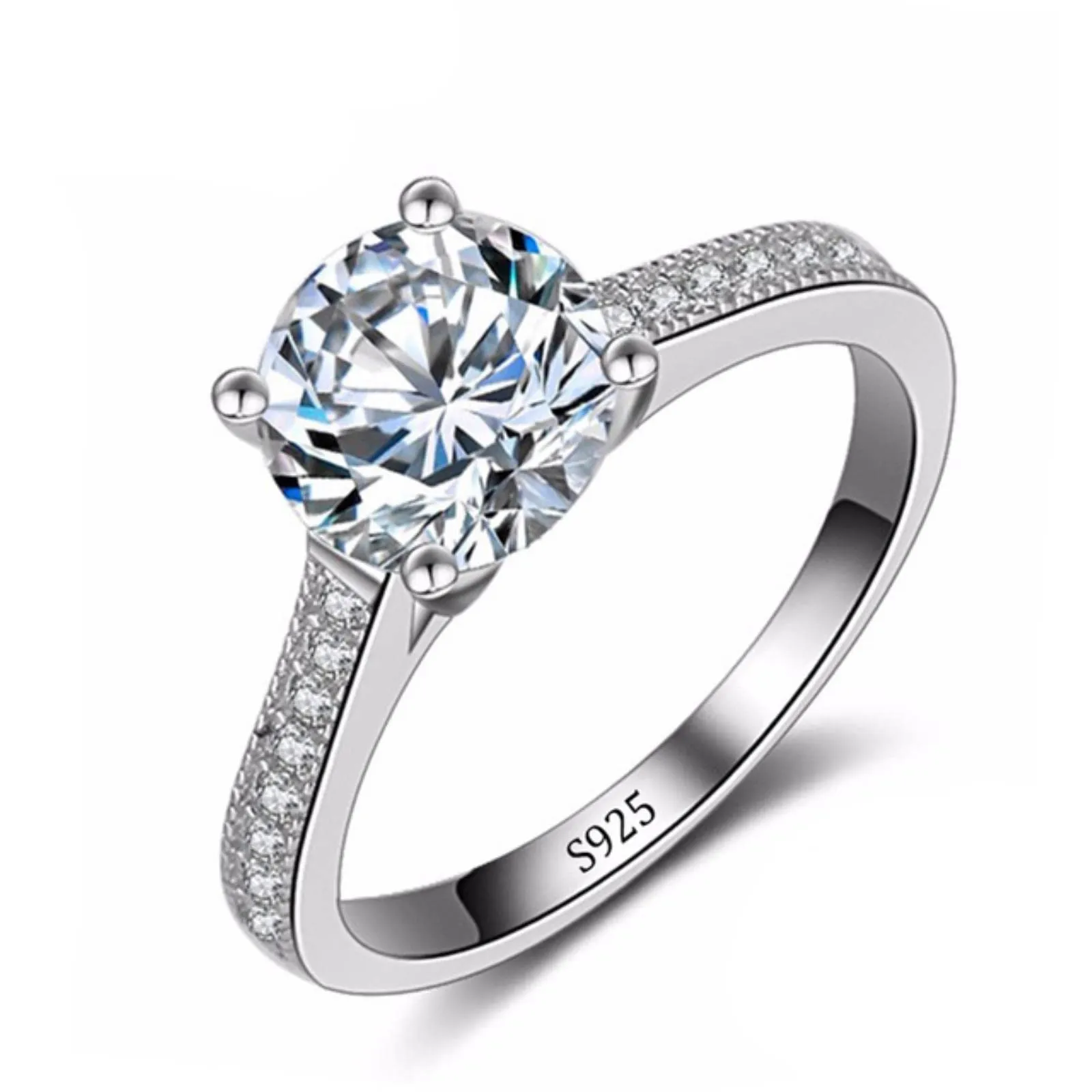 CXWK con Certificato Originale in Oro Bianco 18 carati Anello di Lusso Lab Diamond FEDI Nuziali da Sposa - immagine 1