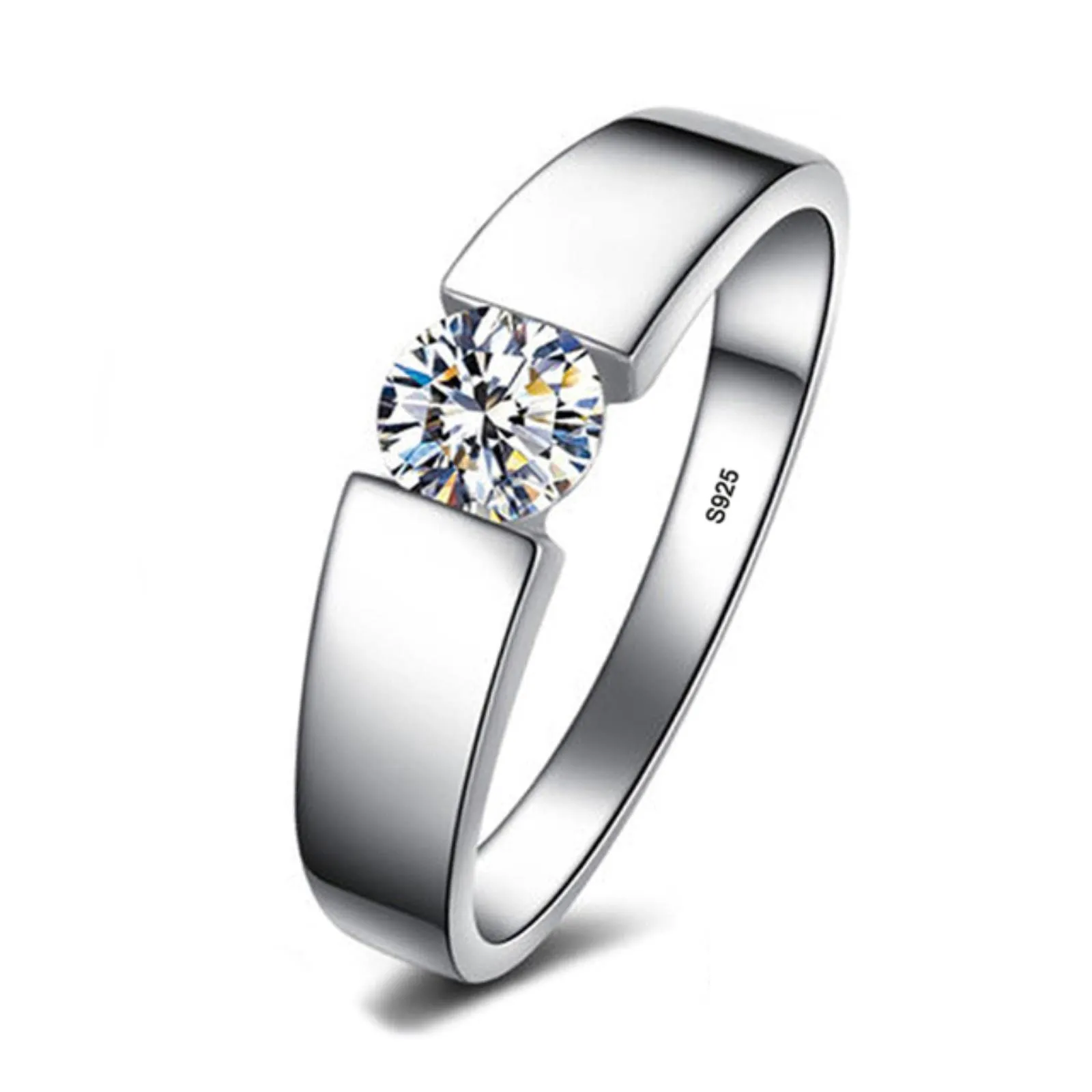CXWK con Certificato Originale in Oro Bianco 18 carati Anello di Lusso Lab Diamond FEDI Nuziali da Sposa - immagine 1