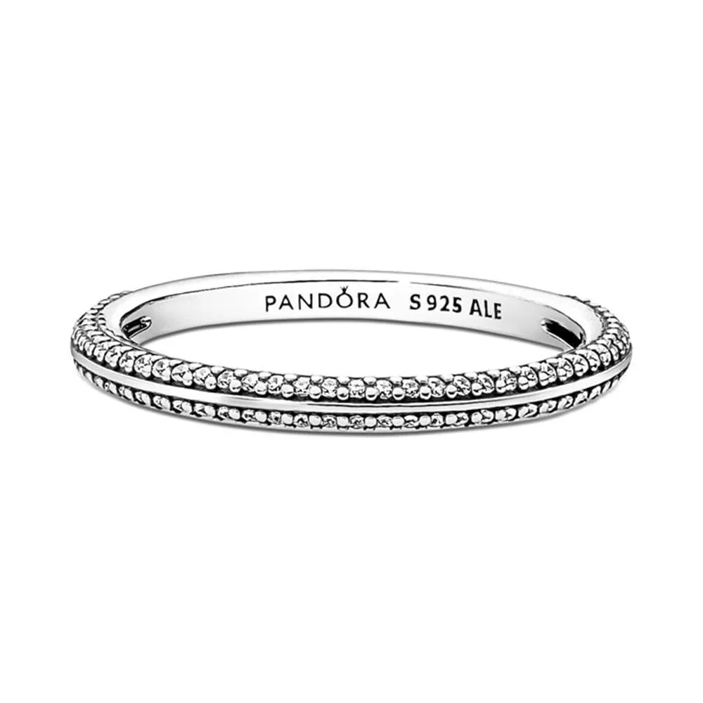PANDORA ME Anello con pavé in argento Sterling con zirconia cubica trasparente, 62 - immagine 2