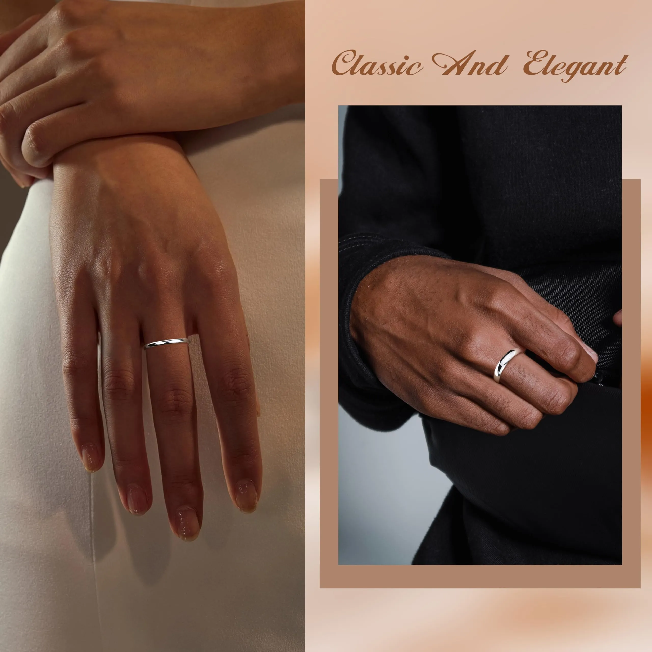 Diamday Anello Argento 925 per Donna e Uomo - Fedine e Fidanzamento Semplice - Ferma Anello Mignolo Donna - Fedi Nuziali e Anniversario - Gioielli e Regali - 4MM - 17 - immagine 3