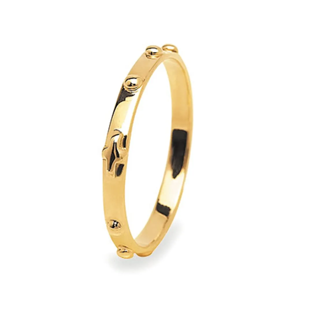 gioiellitaly Anello Rosario Argento 925 dorato Uomo Donna rosario preghiera (20) - immagine 1