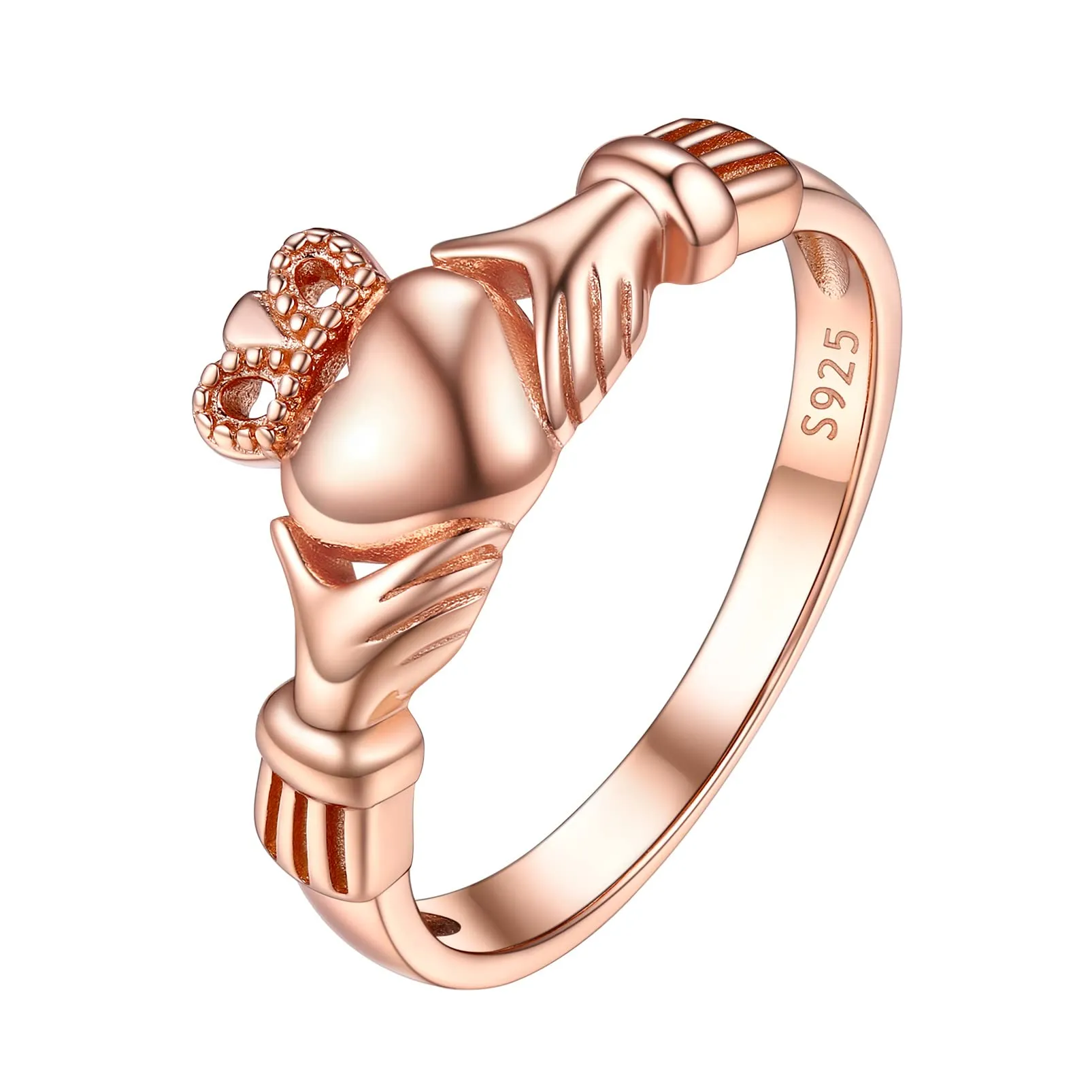 PROSILVER Anello Donna Anelli Donna 925 Oro Rosa Claddagh Anello Oro Rosa Argento 925 Anello Mirusa 12 - immagine 1