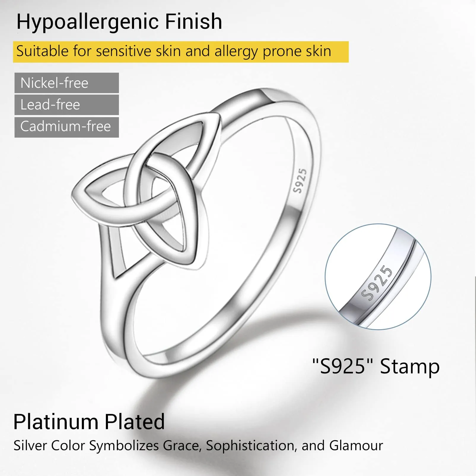 PROSILVER Anello Donna Argento 925 Nodo Celtico Misura 25 - immagine 4