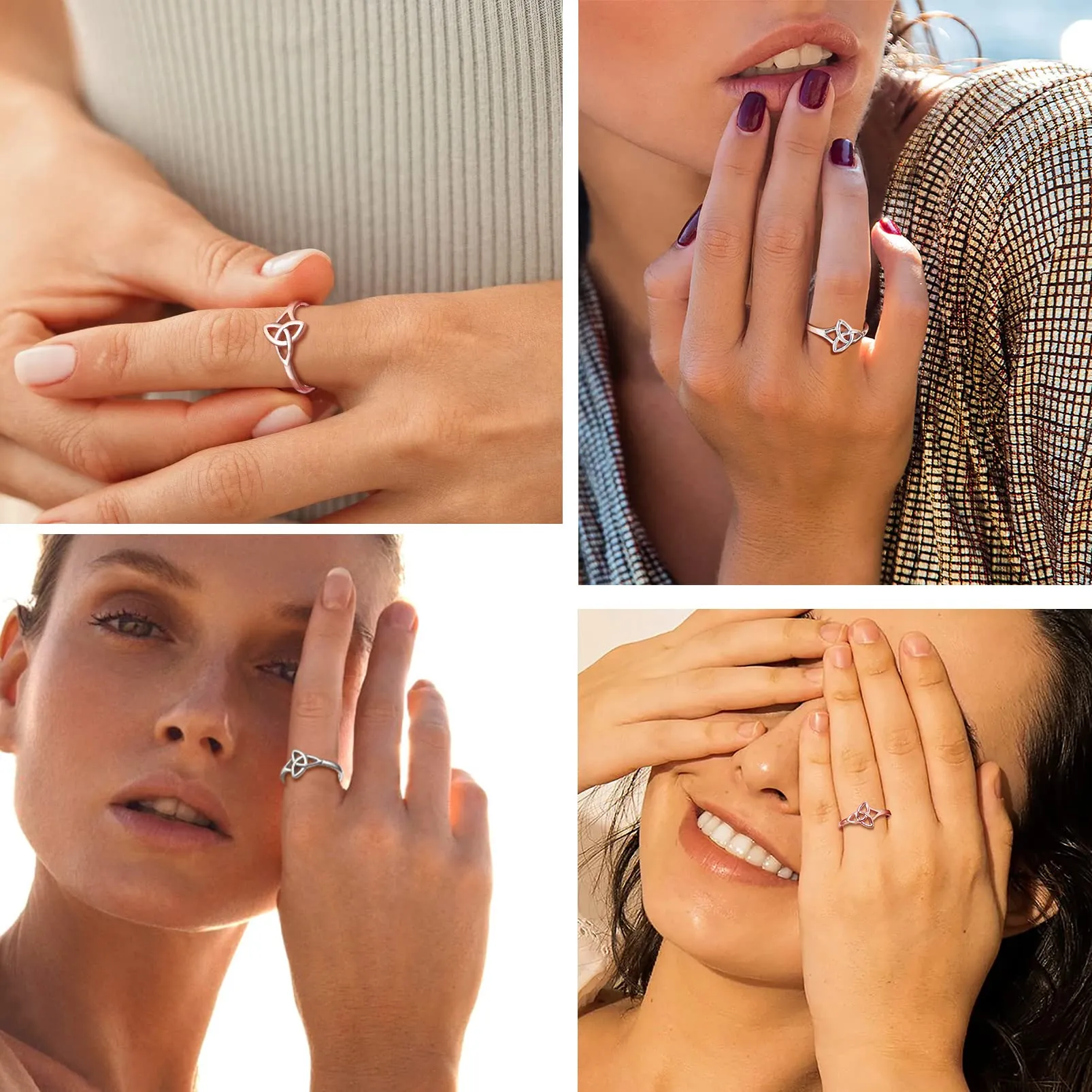 PROSILVER Anello Donna Anelli Donna 925 Oro Rosa Nodo Celtico Anello Oro Rosa Argento 925 Anello Mirusa 12 - immagine 2