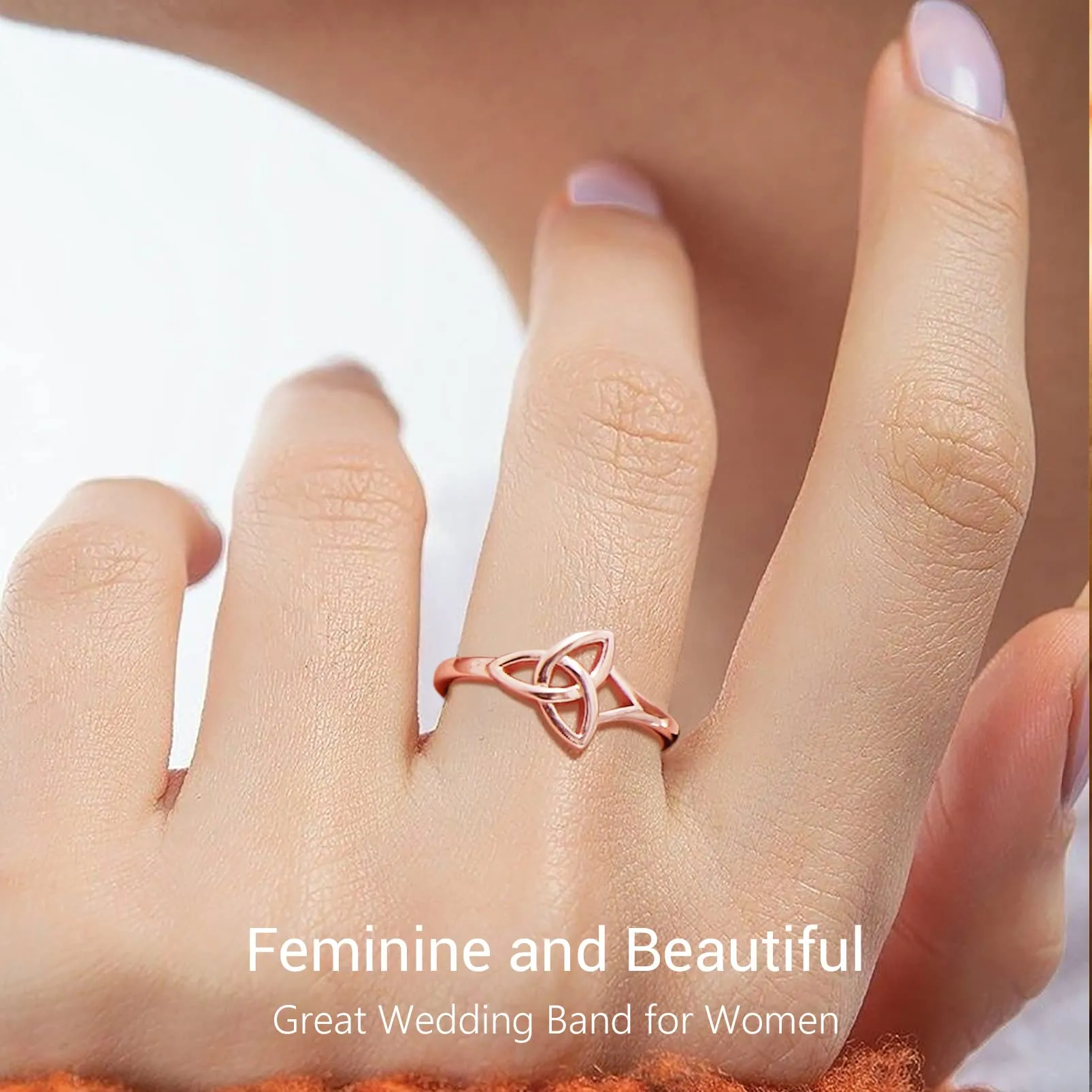 PROSILVER Anello Donna Anelli Donna 925 Oro Rosa Nodo Celtico Anello Oro Rosa Argento 925 Anello Mirusa 12 - immagine 3