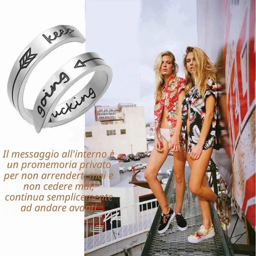 Kucheed Anelli Regolabili, Gioielli Ispirati All'anello Sono Abbastanza Inciso,Anello di Torsione a Spirale in Acciaio Inossidabile,Regali di Laurea di Compleanno per Donne Uomini - immagine 2