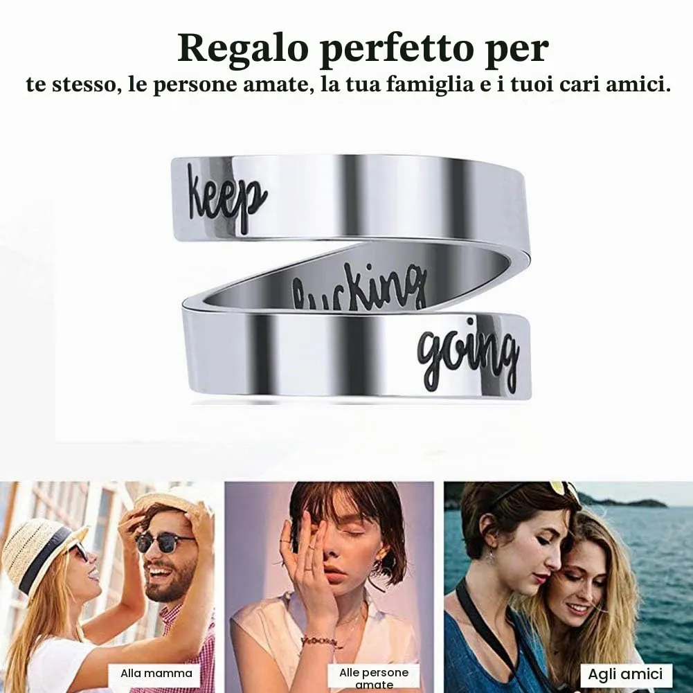 Kucheed Anelli Regolabili, Gioielli Ispirati All'anello Sono Abbastanza Inciso,Anello di Torsione a Spirale in Acciaio Inossidabile,Regali di Laurea di Compleanno per Donne Uomini - immagine 6