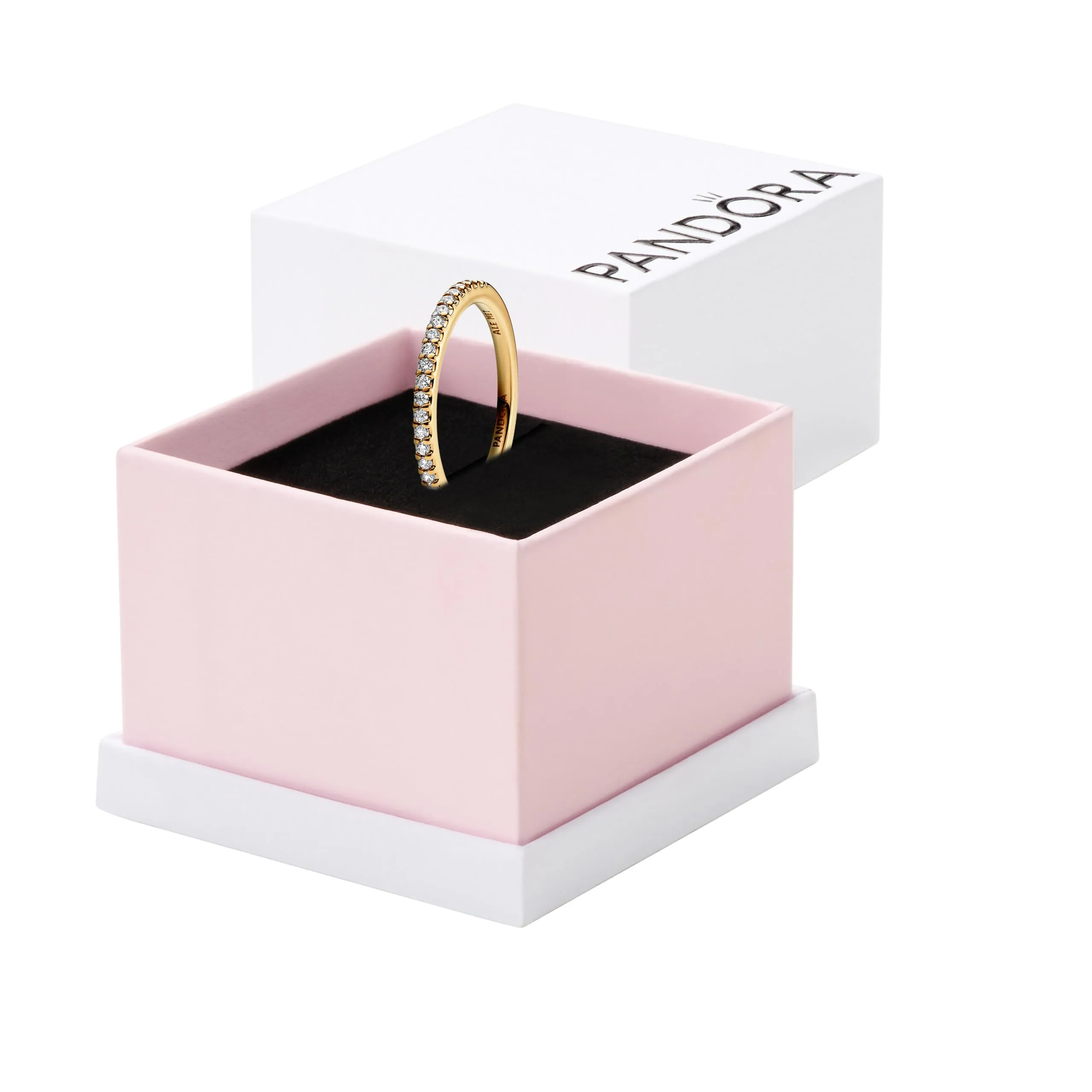 PANDORA Timeless Anello placcato in oro 14k con zirconia cubica trasparente, 54 - immagine 1