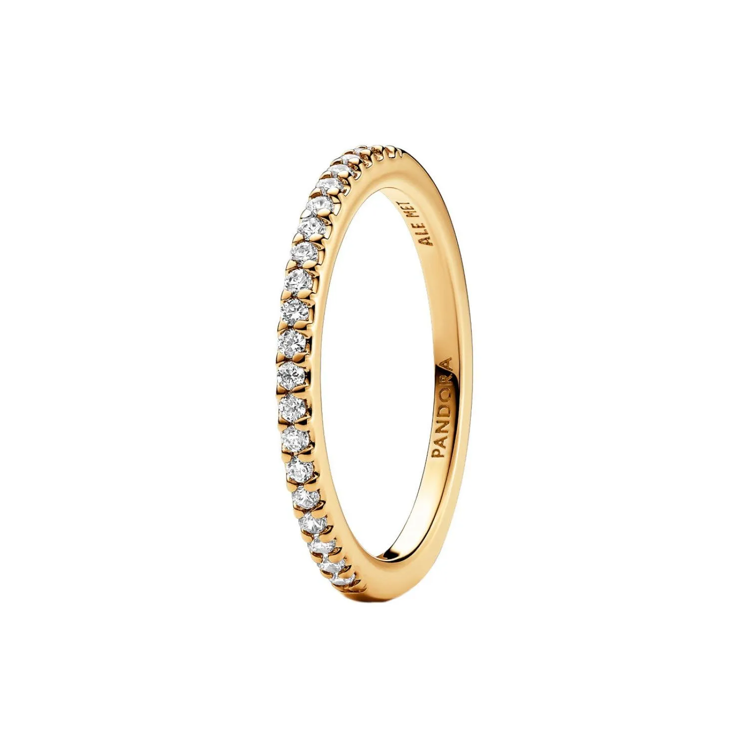 PANDORA Timeless Anello placcato in oro 14k con zirconia cubica trasparente, 50 - immagine 1